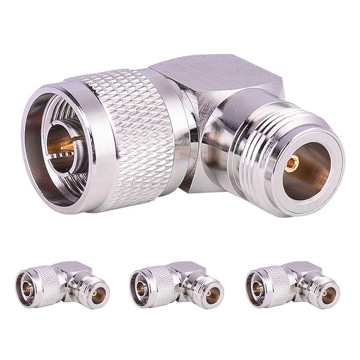 Buy 4PACK N Type Right Angle Connector N Male to N Female Adapter Connectors 90 Degree for Ham