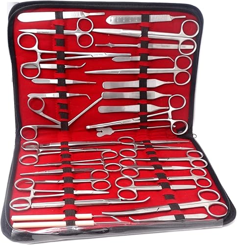 Miniatura 7 de Premium A2ZSCILAB - Kit de instrumentos de 157 piezas, tijeras veterinarias, pinzas y mango de bisturí, acero inoxidable, todo en uno