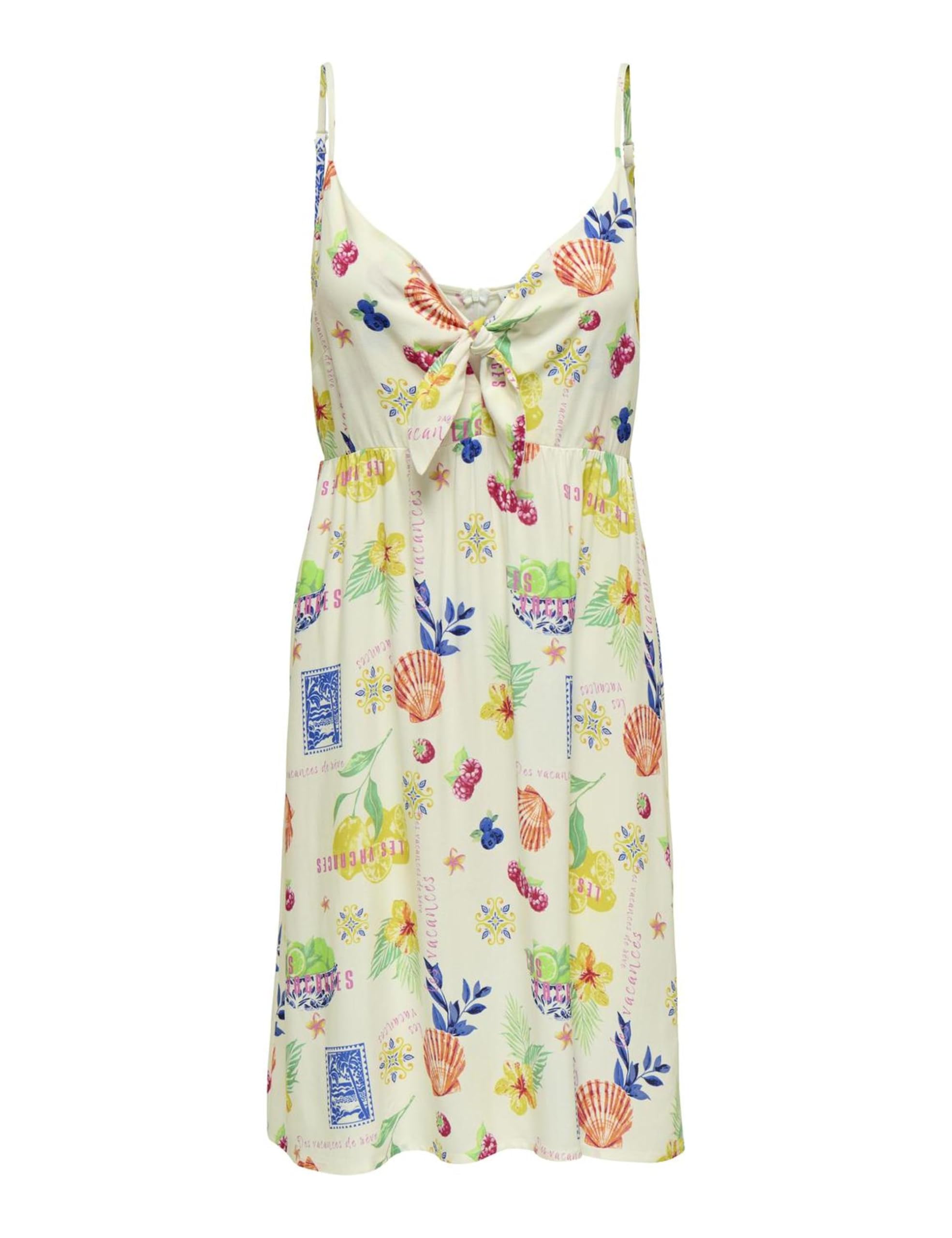 Onlnova Life Vis Jules Dress AOP, Cloud Dancer, M