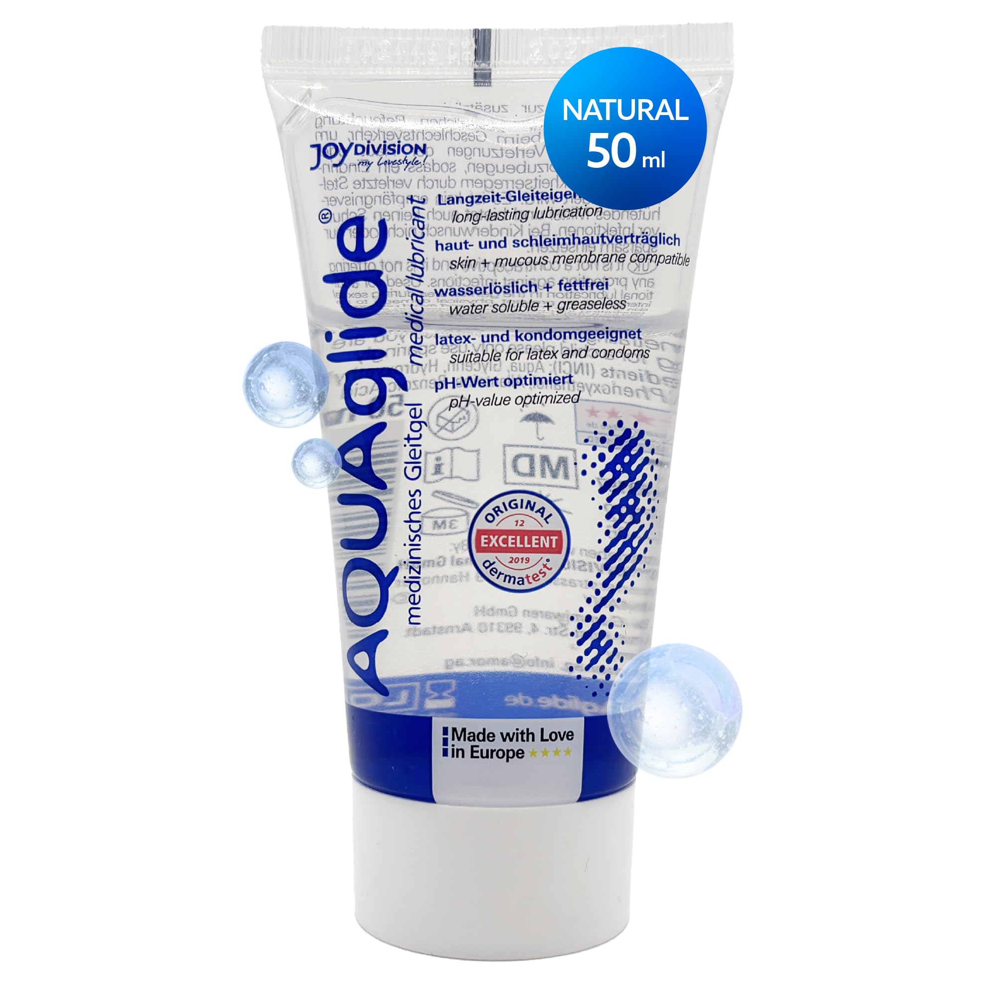 AQUAglide 50 ml Gleitgel Natural Geruchsneutral & transparent wasserbasiertes &