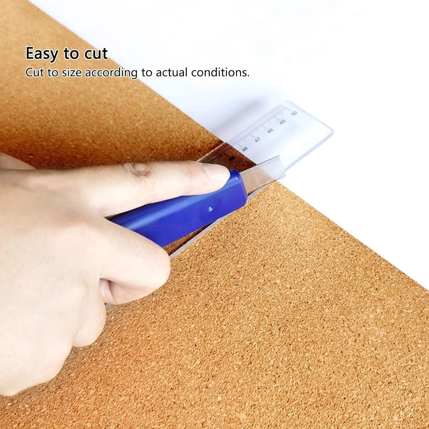 Tablero de Corcho Rollo de tablero de corcho autoadhesivo, pegatinas de hojas de anuncios de pared cortables, tableros de corcho marrones sin marco for decoración de oficina como Tablón de Anunc