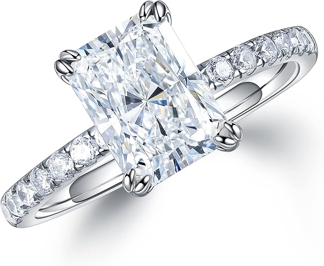 Radiant Cut Moissanite Rings for Women