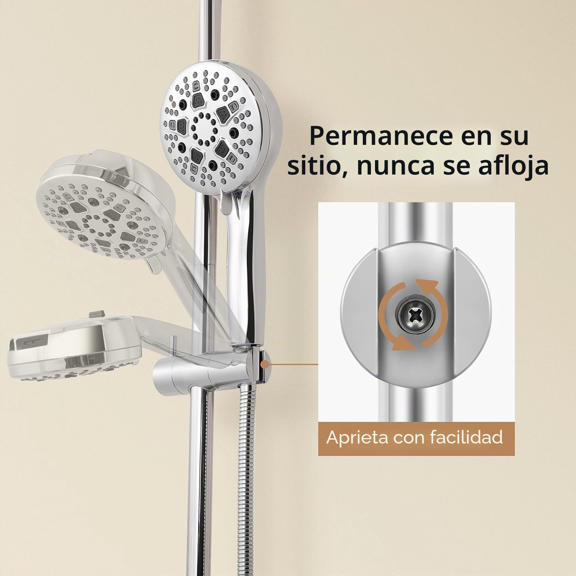 KES Barra Ducha Grifo Barra de Ducha Acero Inoxidable 18/8 Barra Soporte Ducha con Soporte Alcachofa Ducha 78CM Ajustable Pared Pulido, F209S78-PS