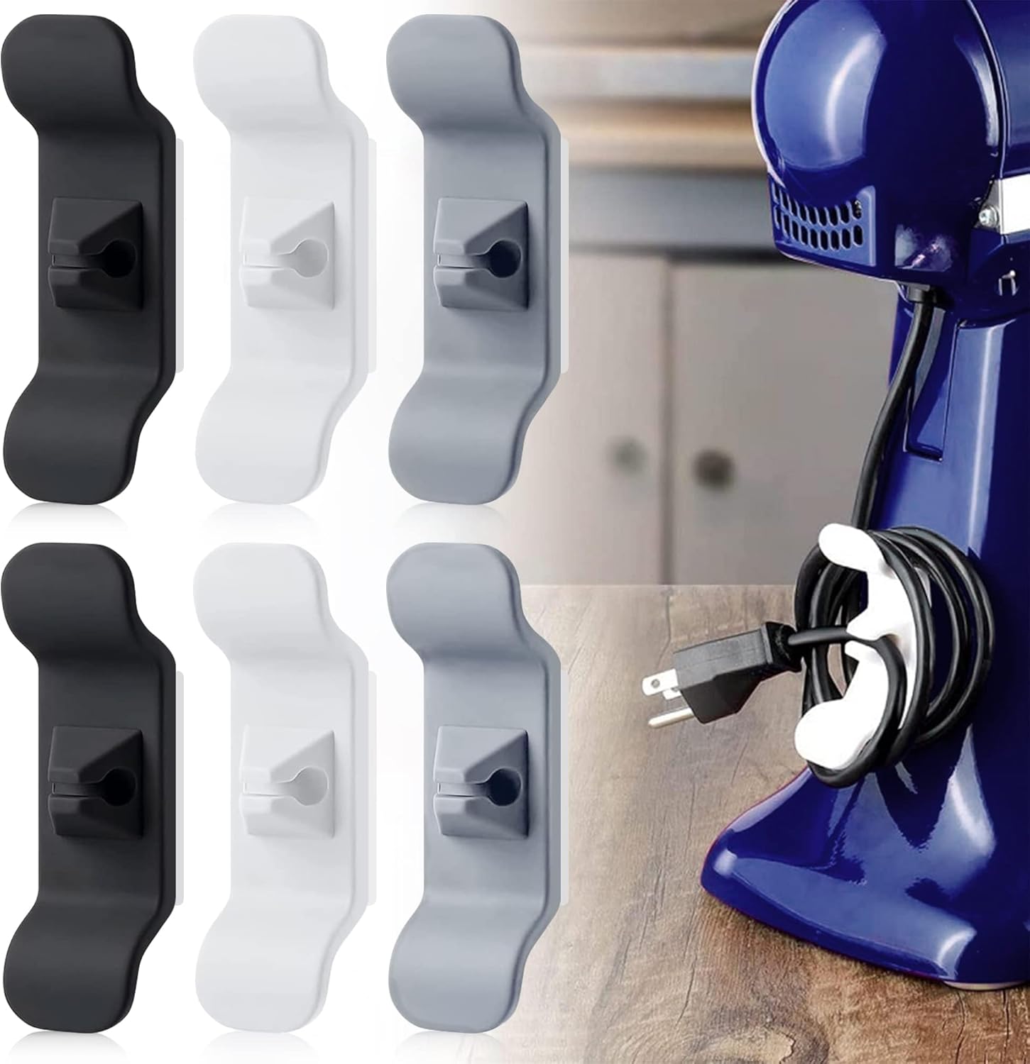 6 PCS Cord Organizer for Appliance – Kitchen Appliance Cord Organizer Stick On, Best Kitchen Gadgets Gifts for New Home Must Haves, New Apartment Kitchen Stuff, Kitchen Gifts for Women Adults Mom Wife