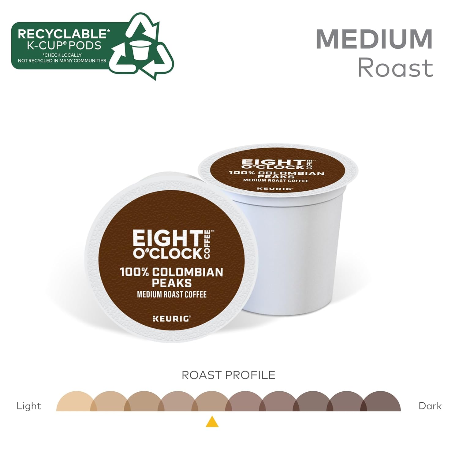 Elevate Your Coffee Experience with Eight O'Clock Colombian Peaks: 96 Medium Roast K-Cups