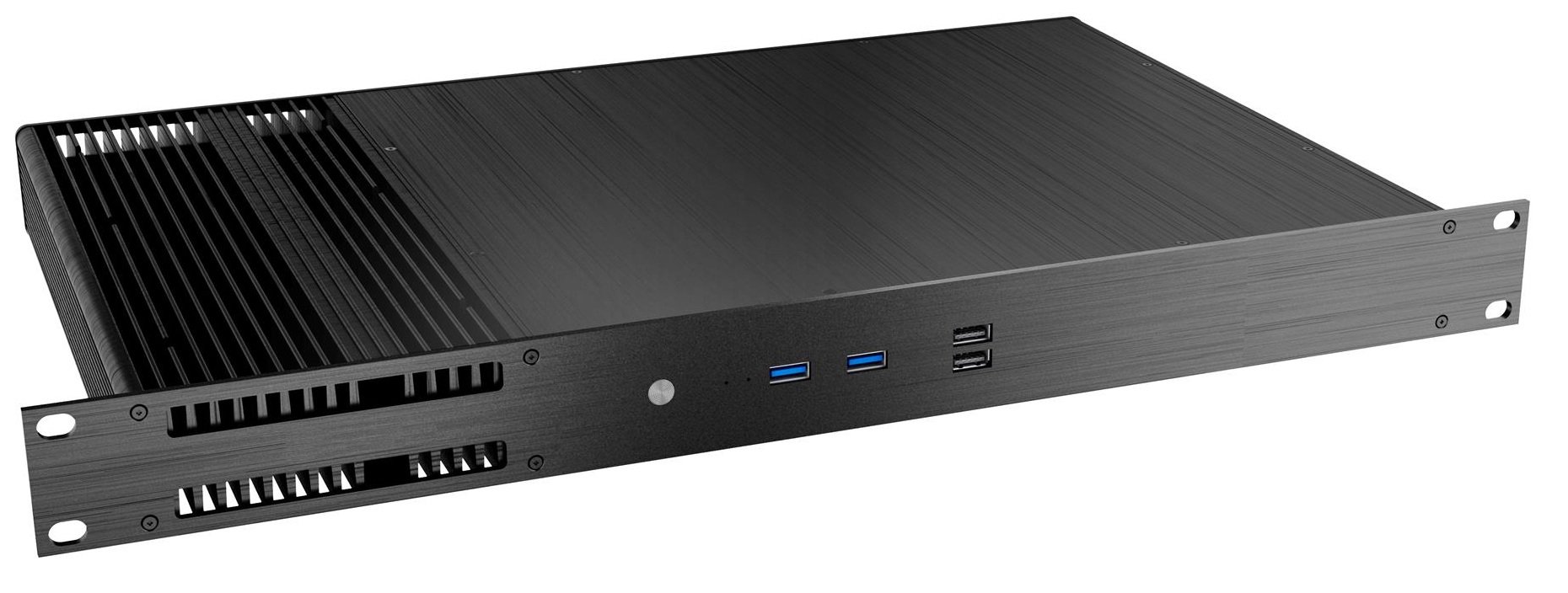 Akasa Galileo TU3 | Thin Mini-ITX Fanless Case | 1U Rackmount | 100% Aluminium Heatsink CPU Cooling 