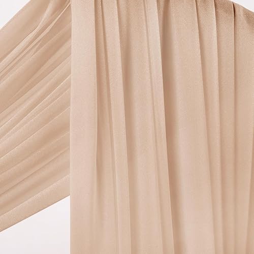 Miniatura 85 de Socomi Wedding Arch Draping Fabric 29" x 20Ft 2 Panels Burgundy Sheer Outdoor Curtain Drapes Extra Long for Bridal Baby Shower Ceremony Birthday