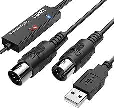 MIDIケーブル USB インターフェース ケーブル キーボード 5PIN-DIN LEKATO 電子楽器とPC 簡単接続 変換ケーブル 高伝送効率 1.98M (USB)