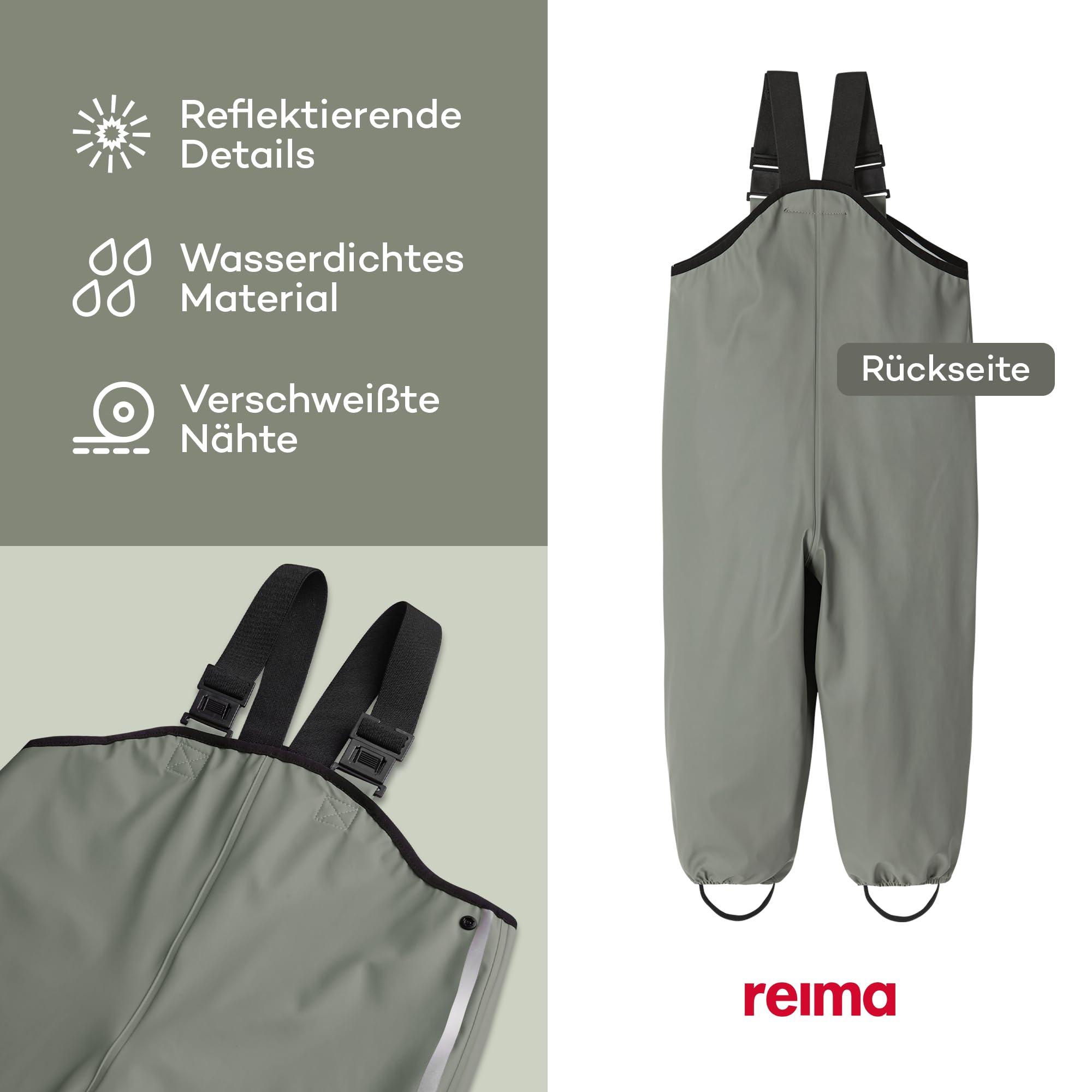 Reima Lammikko Regenhose Kinder grün
