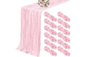 Pack of 12, 120 inch Pink Table Runners for an Enchanting Ambiance