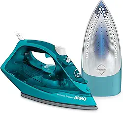 Ferro a Vapor Arno Ultragliss Protect com Base Durilium Airglide, Deslizamento mais Rápido, Maior Resistência e Triplo Desligamento Automático, 1750W, Turquesa, FUP1, 220V