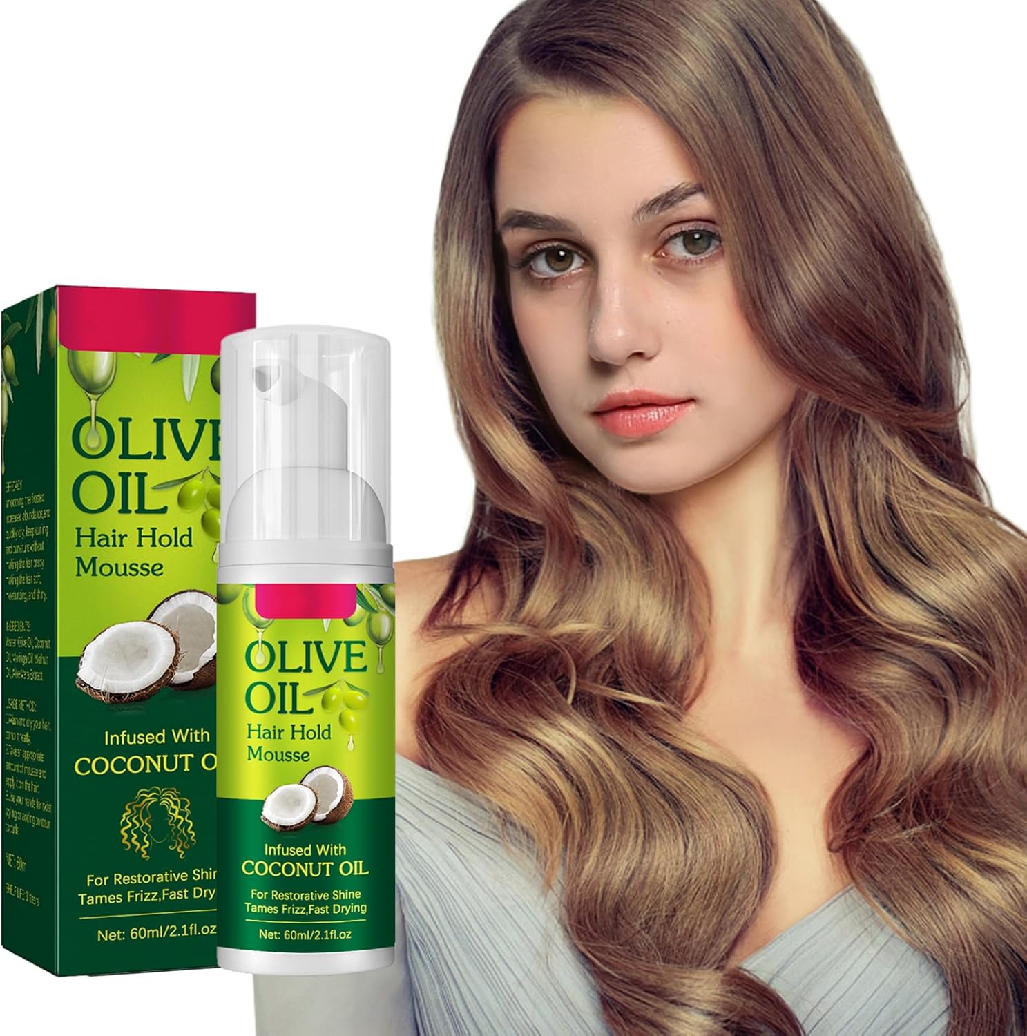 Hair Styling Curling Mousse,Olive Oil Styling Mousse,Frizz Control Curly Hair Mousse,Multi-Purpose Hair Fluffy And Curling Tool for Hydration Nourishing,60ML (1) (1, One Size) (1) Hair Styling Curling Mousse,Olive Oil Styling Mousse,Frizz Control Curly Hair Mousse,Multi-Purpose Hair Fluffy And Curling Tool for Hydration Nourishing,60ML (1) (1, One Size) (1)