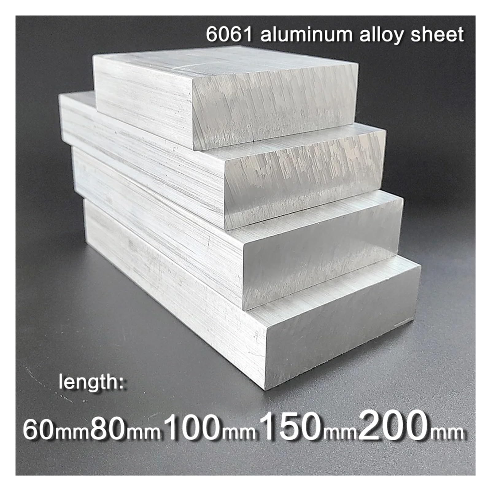 Dicke 20 25 30 mm Breite 40 50 60 80 100 mm 6061 Aluminiumlegierung Flachstange Länge 80 mm 100 mm 150 mm 200 mm(25x70x150mm 1pc)