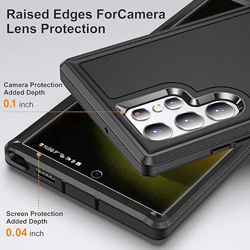 Miniatura 4 de BaHaHoues Funda para Samsung Galaxy S23 Ultra, Samsung S23 Ultra con soporte integrado, a prueba de golpes y caídas, grado militar, funda protectora