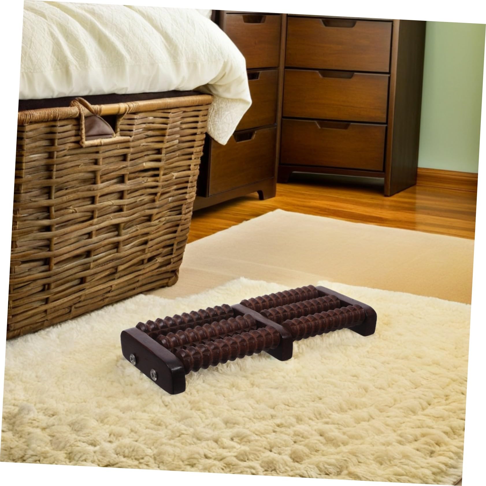 Rullo Massaggiante per Piedi in Legno Ruote per Massaggio Plantare per Sollievo da Tensione Muscolare per Riflessologia Portatile per Donne e Uomini