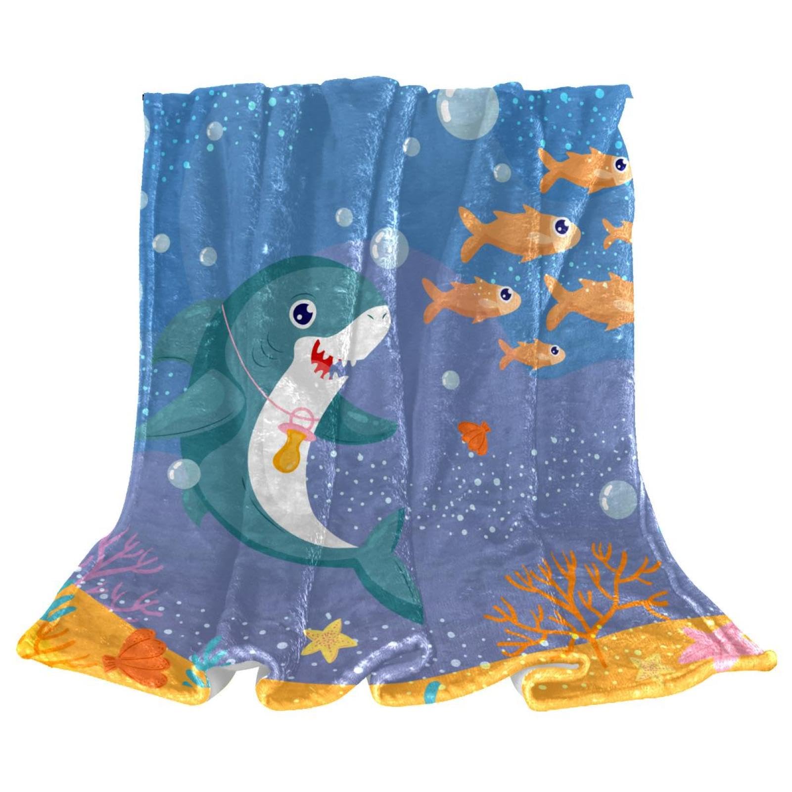 Couverture Polaire Requin pour Ne Plus Avoir Froid sur le Canapé Plaid Doux 150x200cm