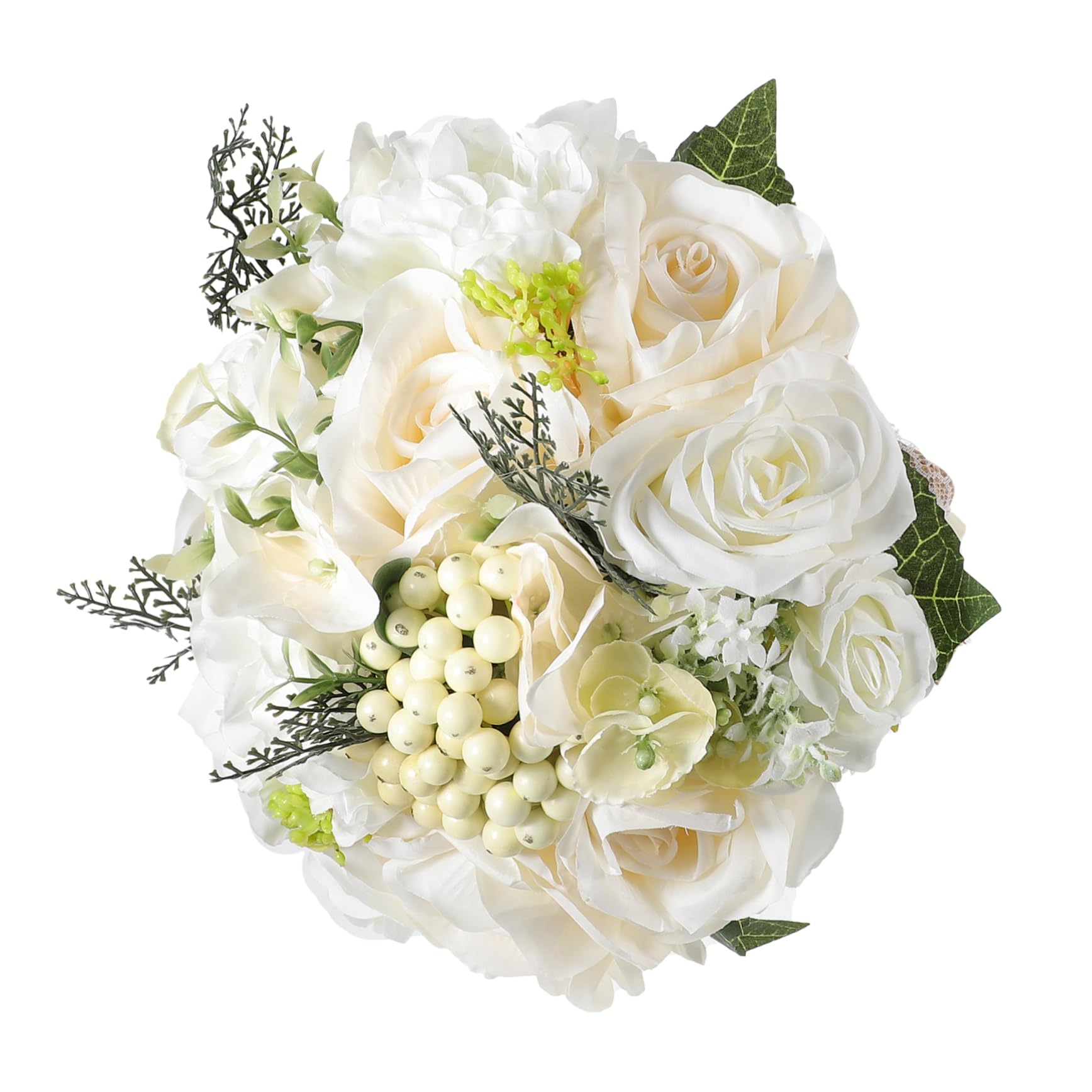 Künstlicher Brautstrauß Rose aus Seidenstoff Beige Elegant