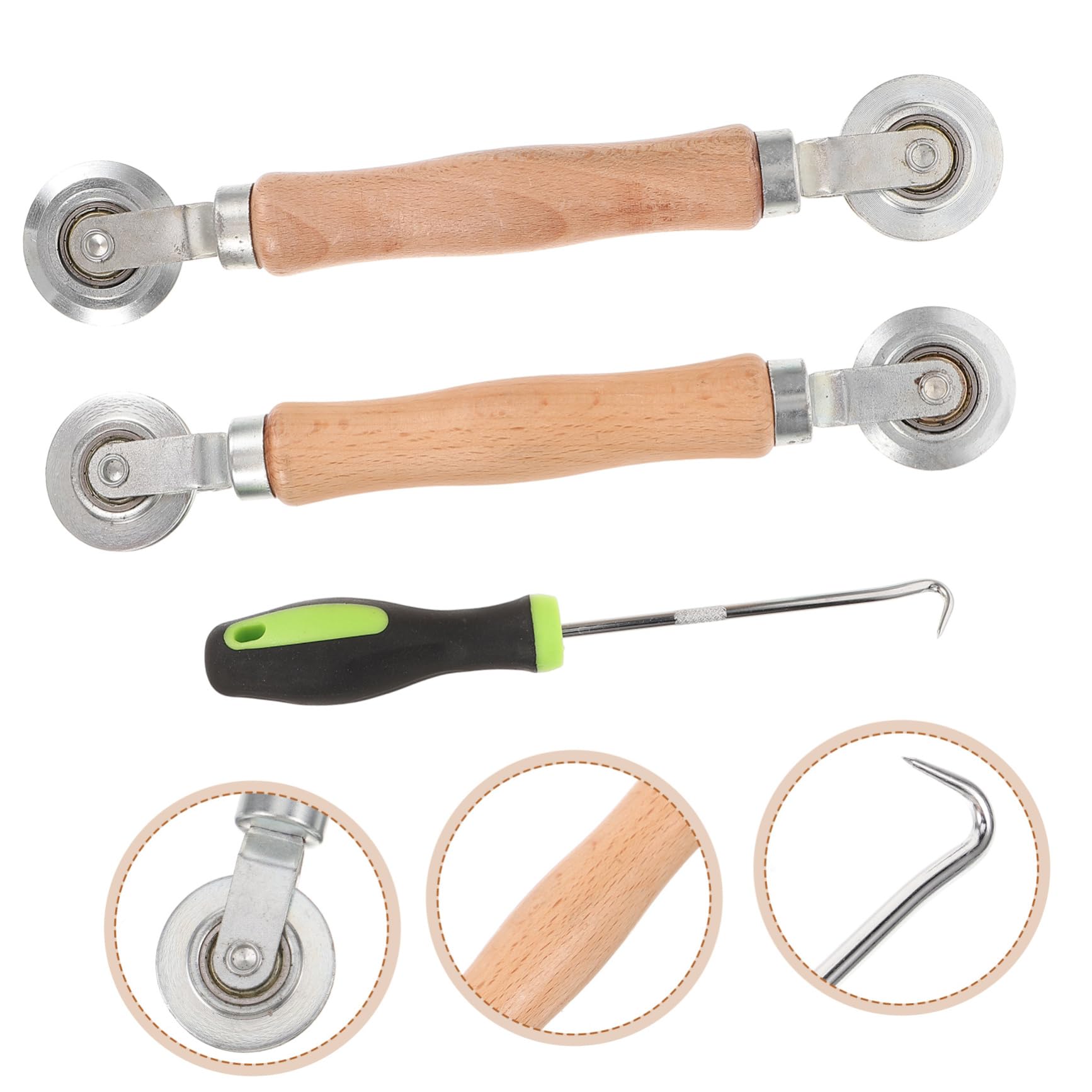 NUOBESTY 5 Sätze Reparaturwerkzeuge Für Bildschirm Hilfe Fenster Spline Handhaben Bausatz Bildschirmtürwalze Werkzeug Für Fliegengittertüren Bildschirmreparatur Rostfreier Stahl 3 Stück * 5