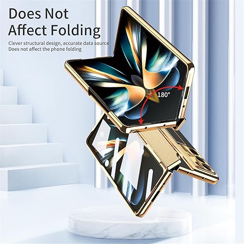 Miniatura 5 de Gadget-Park Funda para Samsung Galaxy Z Fold 5 2023, de piel de una pieza ZFold5 con función atril y protector de pantalla, protección completa