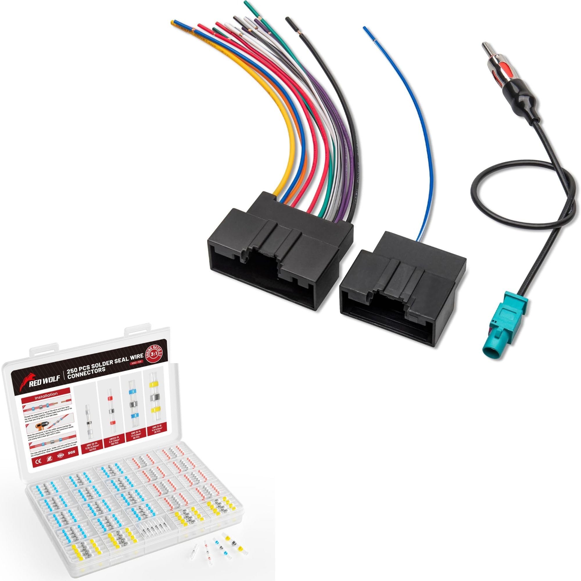 Amazon.com: RED WOLF Radio Antenna Adapter + Stereo Wire Harness