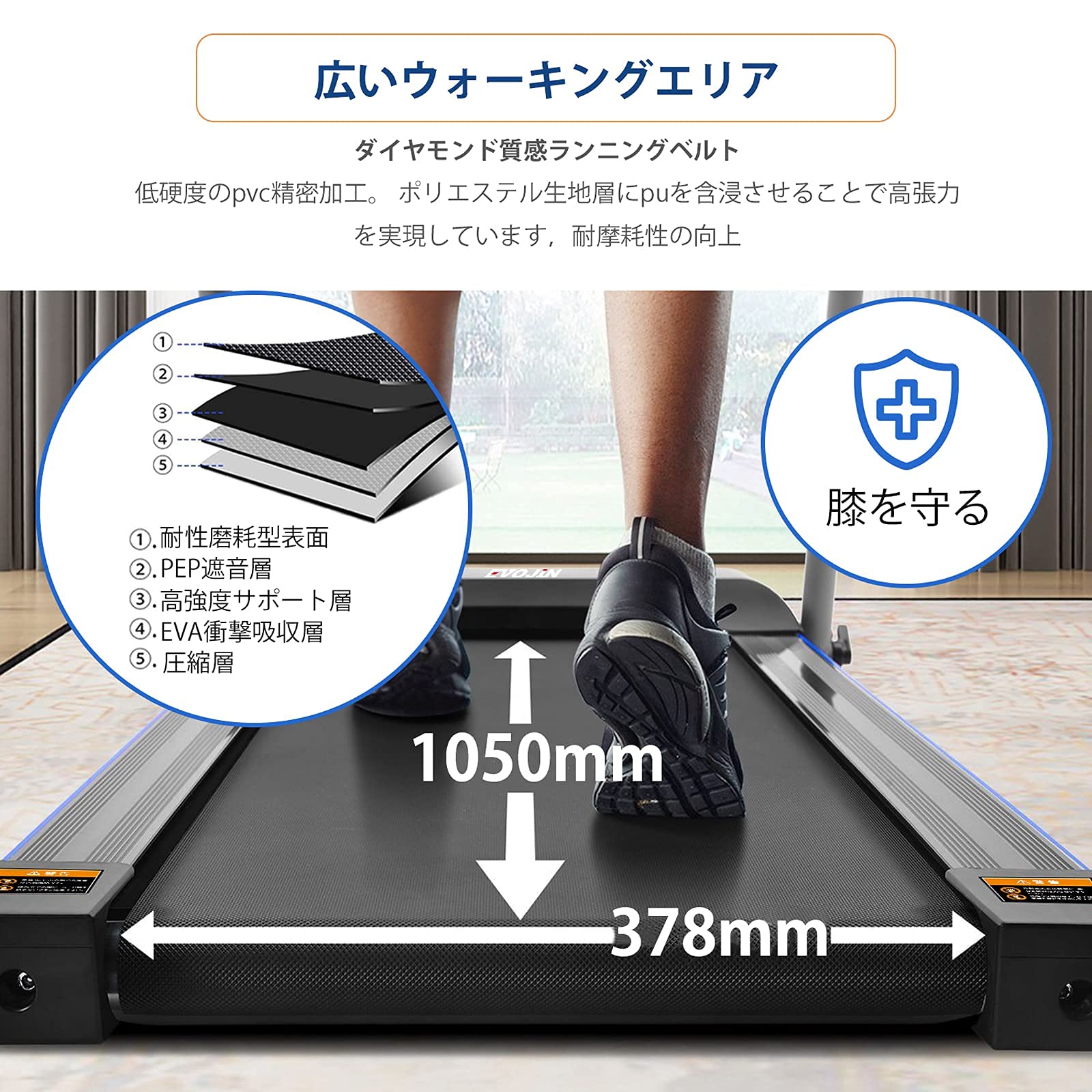 Amazon | EVOJIN ルームランナー 折りたたみウォーキングマシン 家庭用 