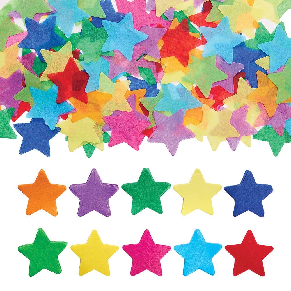 Baker Ross FX264 Mini Tissue Paper Stars - Pack of 4000, Shapes for Crafting, Art Supplies for Kids, Craft Paper Decorations