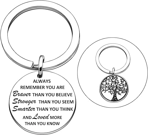 Maxforever Regalos inspiradores, con texto en inglés Always Remember You Are Braver, Stronger, Smarter Than You Think, llavero con frase