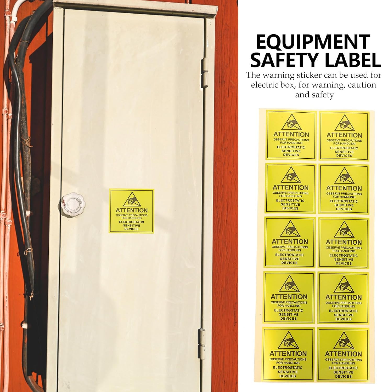 Electrostatic Warning Stickers Static Cautious Labels 450pcs Yellow Strong Adhesion Paper Material for Industrial Safety and Packaging