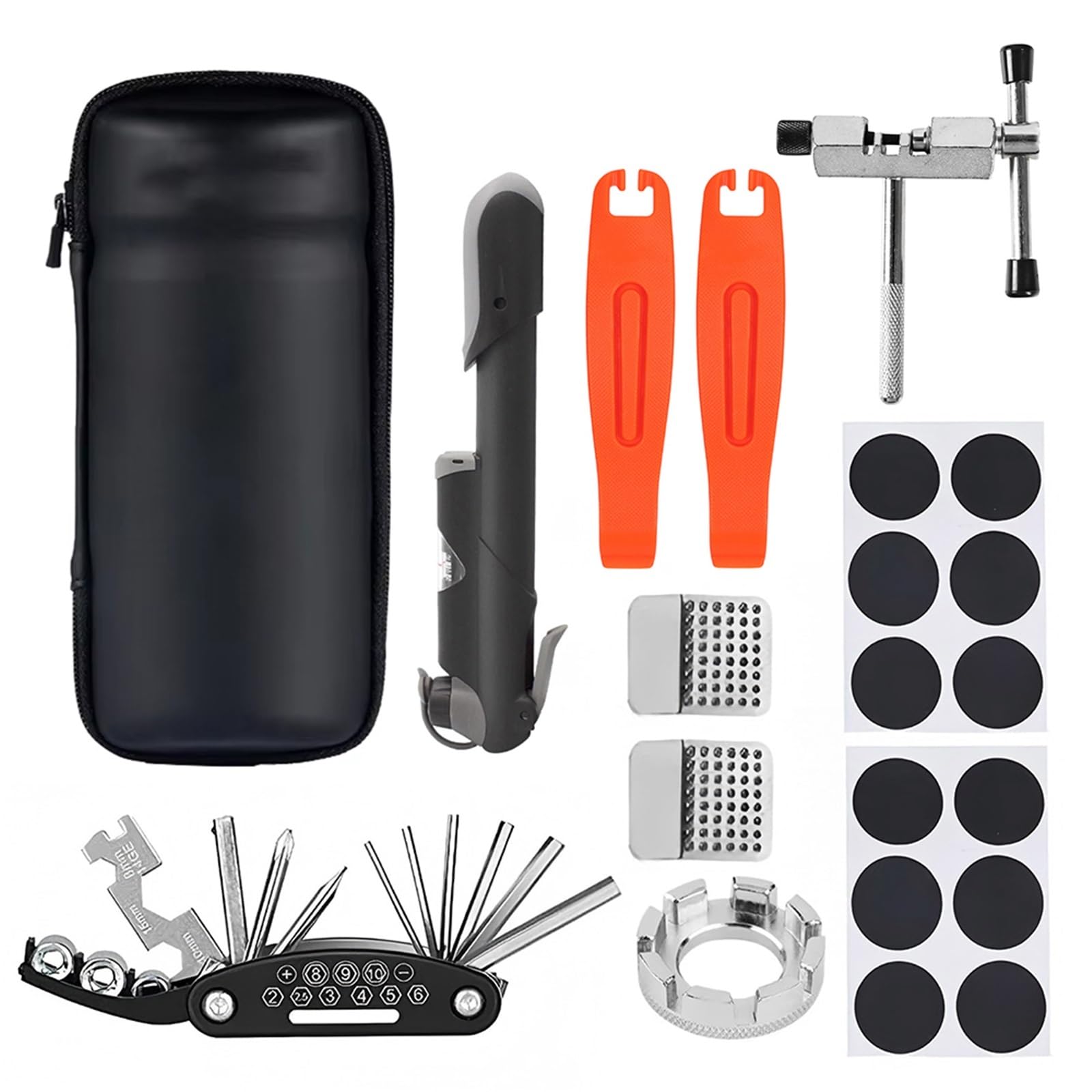 Kit Portátil De Reparación De Pinchazos De Neumáticos De Bicicleta, Multiherramienta Con Bomba De Aire Y Bolsa De Almacenamiento For Mantenimiento De Ciclismo(Set3)