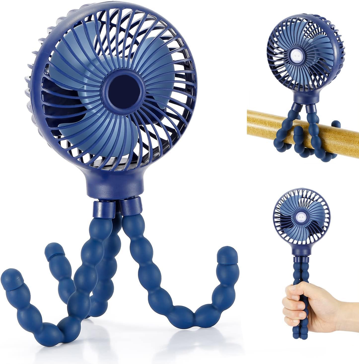 HSR Mini Portable Fan, Powerful Hand Fan Dual Motors Personal Small Handheld Fan with Base,Cute Design 3 Speed Lightweight Makeup USB Rechargeable Fan for Women, Men, Indoor, Outdoor (B0CMQQW7NJ) Amazon Price History, Amazon Price Tracker