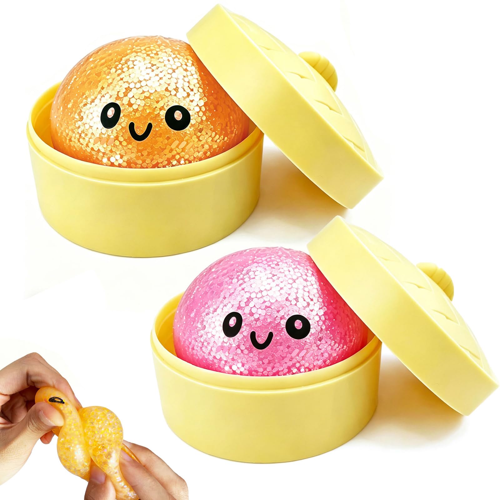 Photo 1 of **ONE PC** 2 Pcs Dumpling Squishy Mini, Mystery Squishy Dumpling Box, Fidget Toys Adults & Teens & Kids, Stocking Stuffers, Sensory Stress Squeeze Toys for Stress Relief (2.2inch)