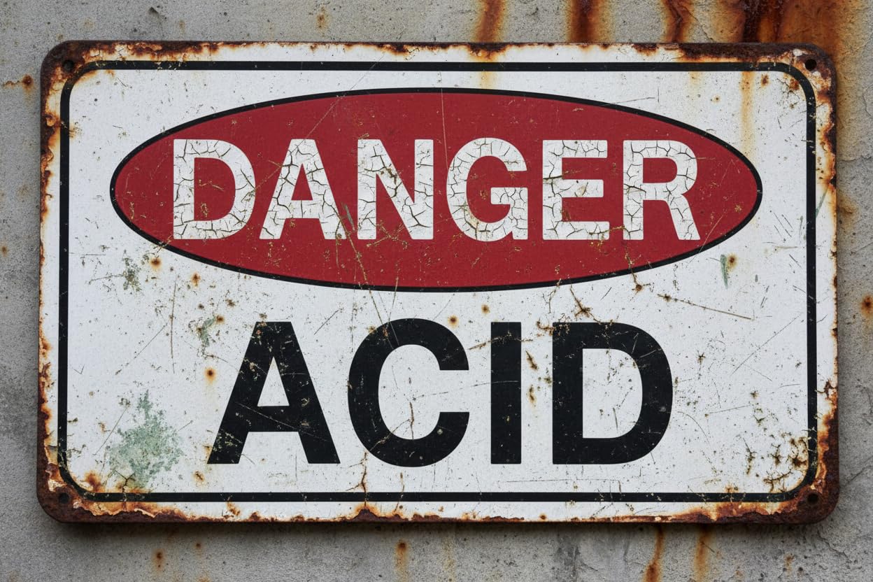 Wall Decor Osha -danger: Acid - Hazmat Chemical Safety Sign Metal Sign 8x12Inch Clear Signage For S, Fences Vintage Signs Aluminum Plates Printed