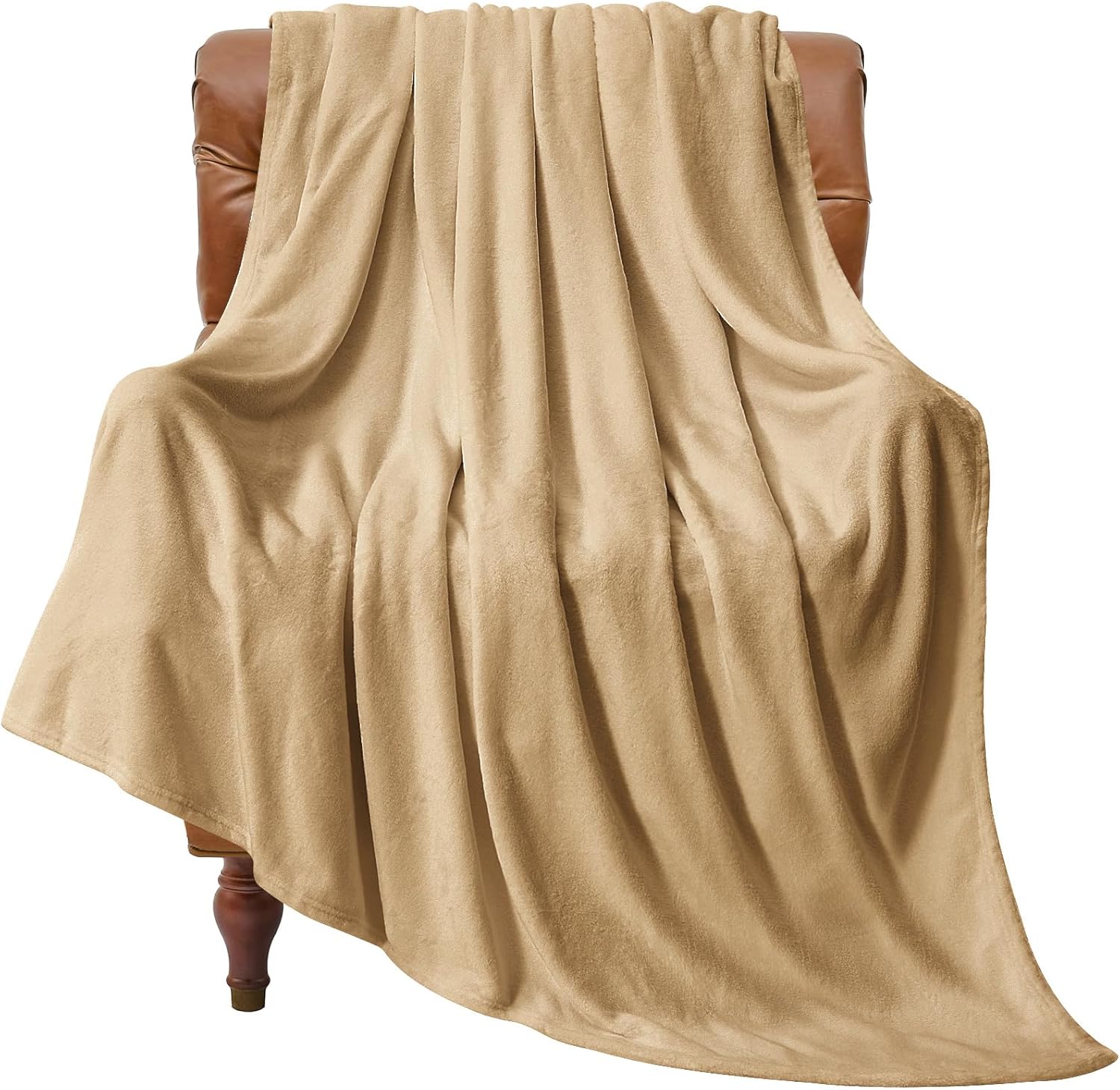 BEDELITE Fleece Blanket Twin Size Light Camel Throw Blankets for Couch & Bed, Luxury Plush Cozy Fuzzy Blanket 60x80 inches, Super Soft Warm Lightweight Throw Blanket for Travel Camping Light Camel Twin(60"x80")