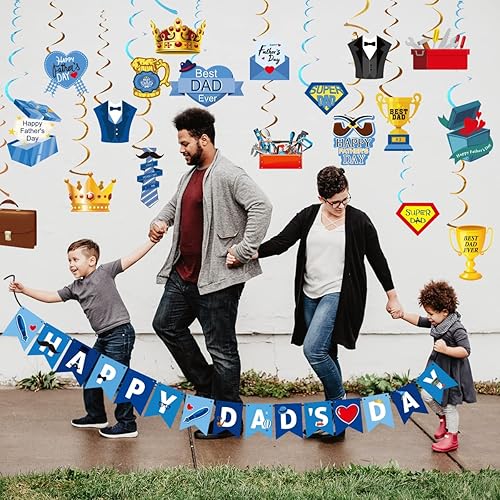 Miniatura 5 de Decoraciones colgantes para el Día del Padre, 25 unidades, decoración del día del padre para el hogar del día del padre, decoración de techo de