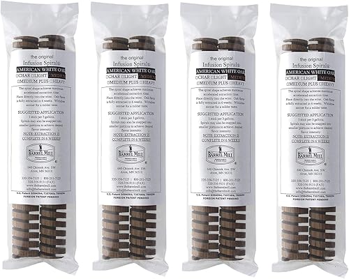 Espirales de infusión de roble blanco americano, tostadas medianas, paquete de 2 unidades x 4