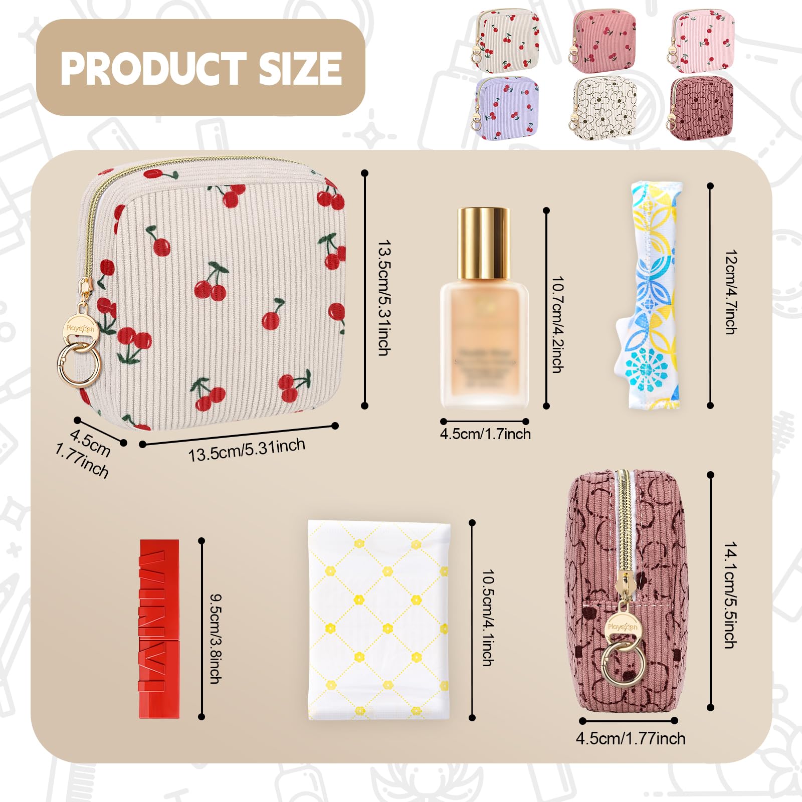 Porta Assorbenti Igienici da Borsa Pochette Trucchi Portatile Regalo Donna Rosa