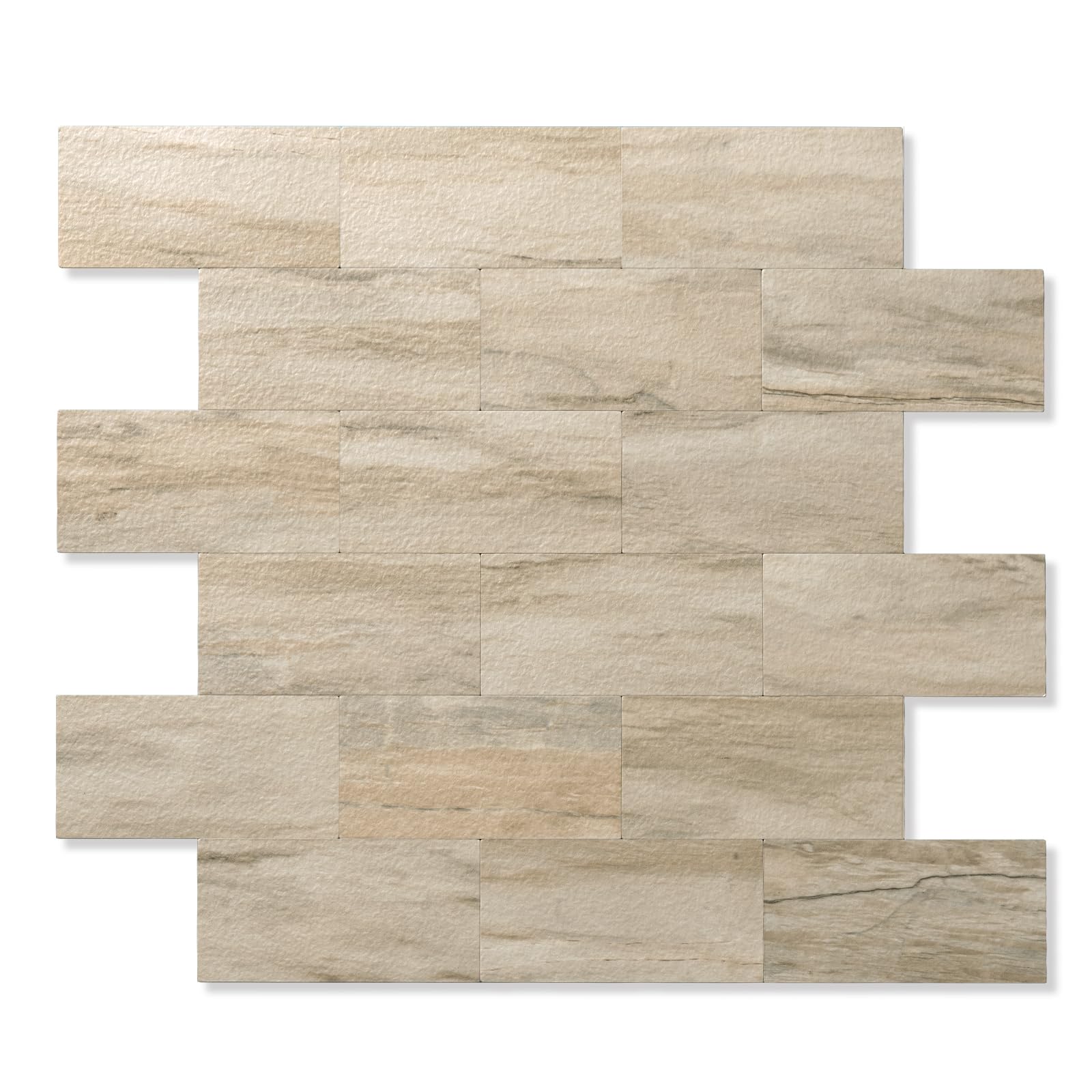 20-Pack Peel and Stick Tile Backsplash PVC Wall Tiles, Stick on Backsplash for Kitchen, Bathroom in Cave Stone