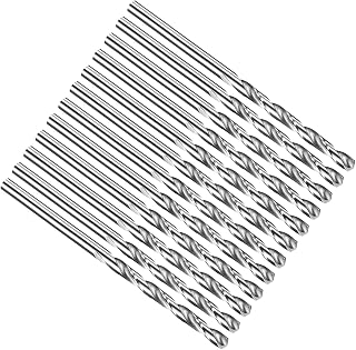 PATIKIL #30 Drill Bit, Jobber Straight Shank M2 High-Speed Steel 118° Point Tip Uncoated Bright for Stainless Steel Hard Metal - 12 Pack