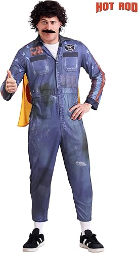 Miniatura 2 de Disfraz de Hot Rod Kimble para adultos Andy Samberg Hot Rod Mono de una pieza con capa adjunta