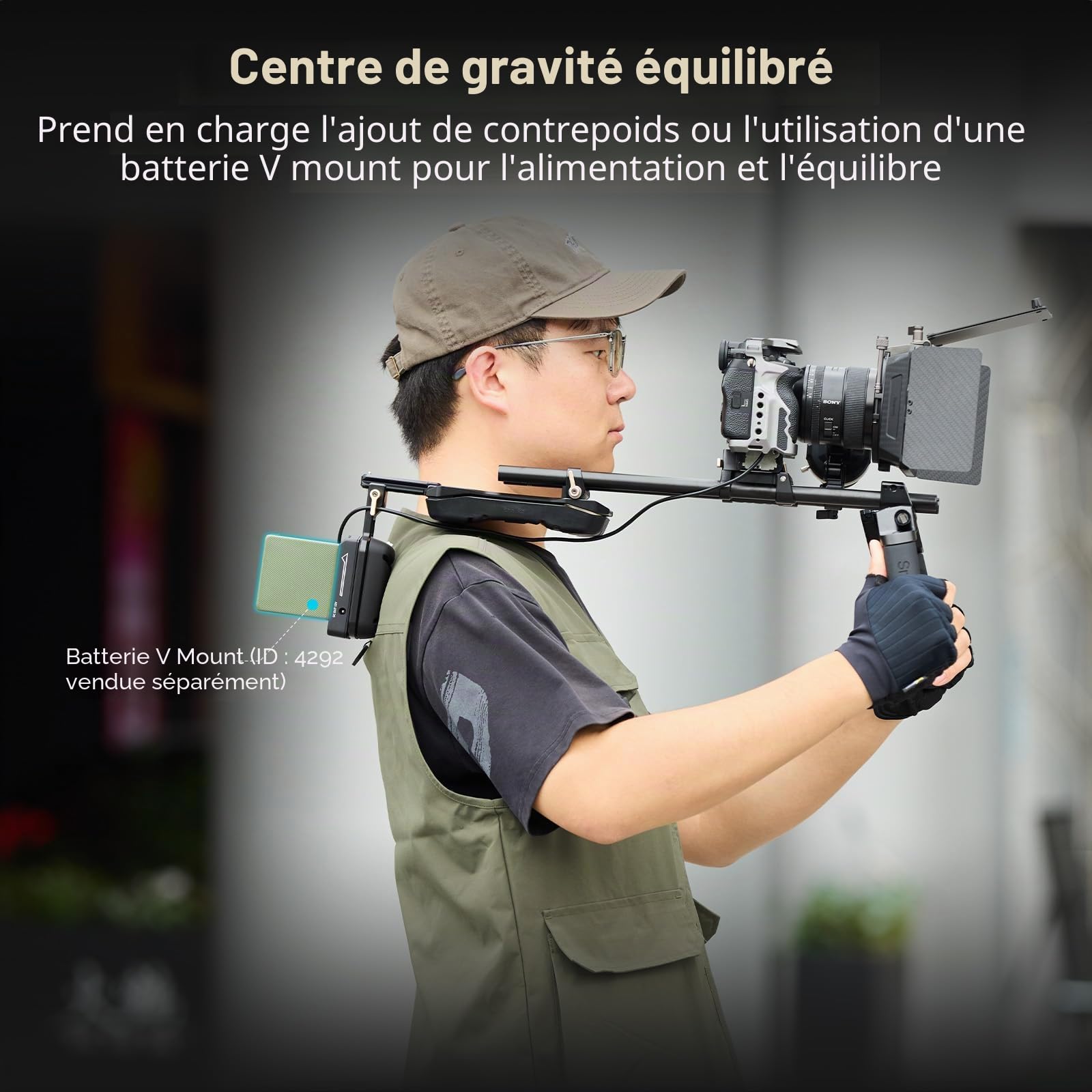 SMALLRIG Kit de Support d'épaule(Version Classique), Tiges de 15 mm à Double Poignée, Support Vidéo Universel pour épaule avec Fixation Rapide pour Arca,pour Caméscope DSLR -4480B