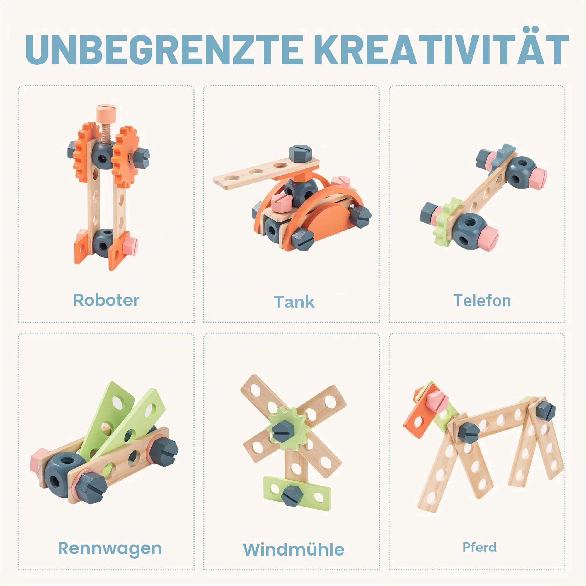 ROBUD Holz Werkbank für Kinder,Werkzeugbank Spielzeug, ab 3 4 5 6 7 Jahre
