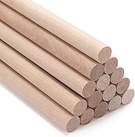 Vista 10 de ONUPGO 10 varillas de clavija, clavijas de madera sin terminar de 5/8 x 12 pulgadas para manualidades y bricolaje