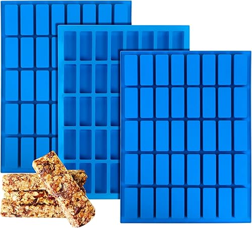 2 moldes de silicona para barra de granola, moldes rectangulares de 40 cavidades para barra de energía, moldes de silicona para hornear para barra disponible en Yaxa Venezuela