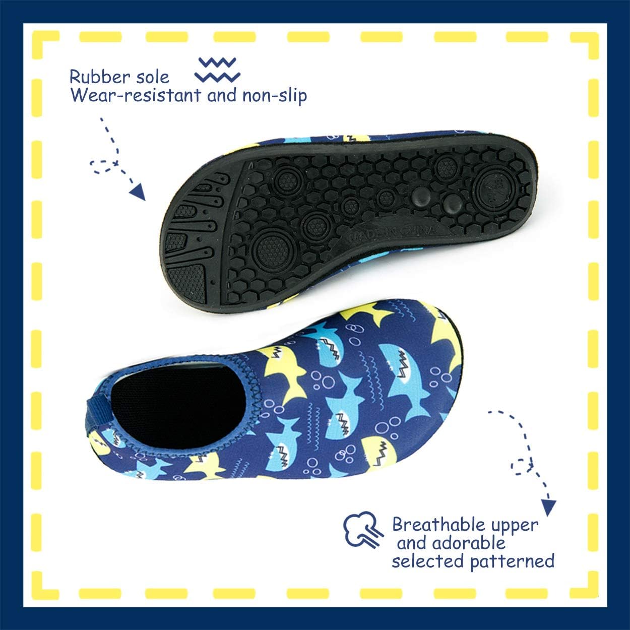 Toandon Toddler Kids Adorable Printed Water Shoes