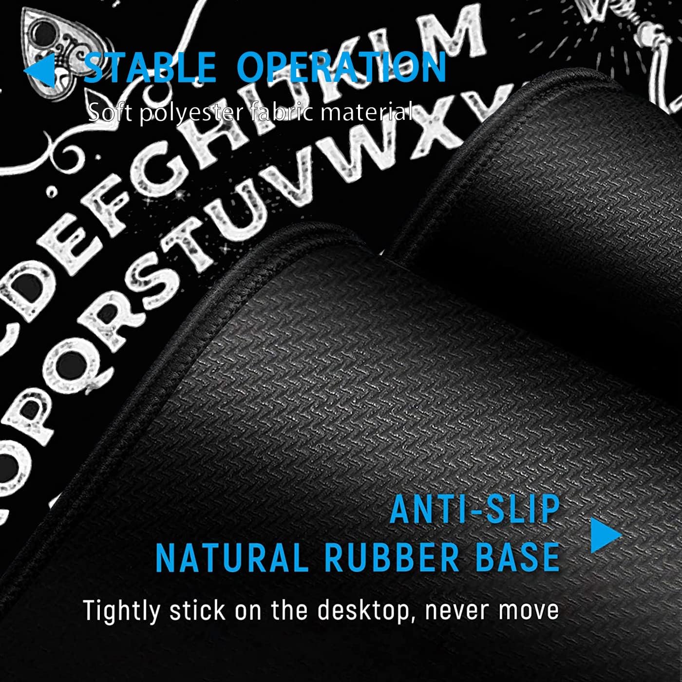 Gaming Mouse Pad & Keyboard Wrist Rest,Large Extended Mouse Pad 31.5X 11.8,Ergonomic Memory Foam Wrist Rest Support+Desk Mat Protector,for Office/Home Writing Pad,Ouija Board Pattern Black Mousepad