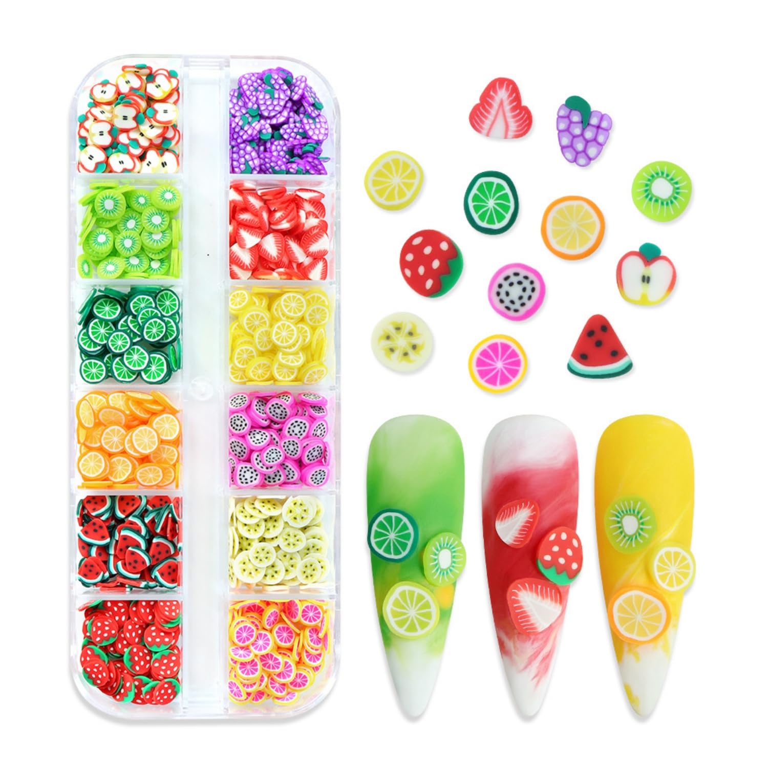 2Pcs Nail art des fruits, Nail Nail Art Decorations Flakes Flakes Accessoires Nail Slice Nice Designs Accessoires de manucure de fille