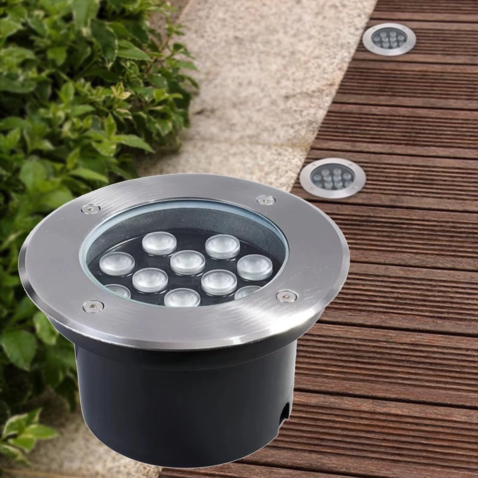 Oświetlenie podziemne LED-reflektory wpuszczane,wodoodporne IP66,zewnętrzne,wpuszczane,12 V,lampa ogrodowa,do patio,ścieżek,trawników,chodników,tarasów,wpuszczane w ziemię (niebieskie,1