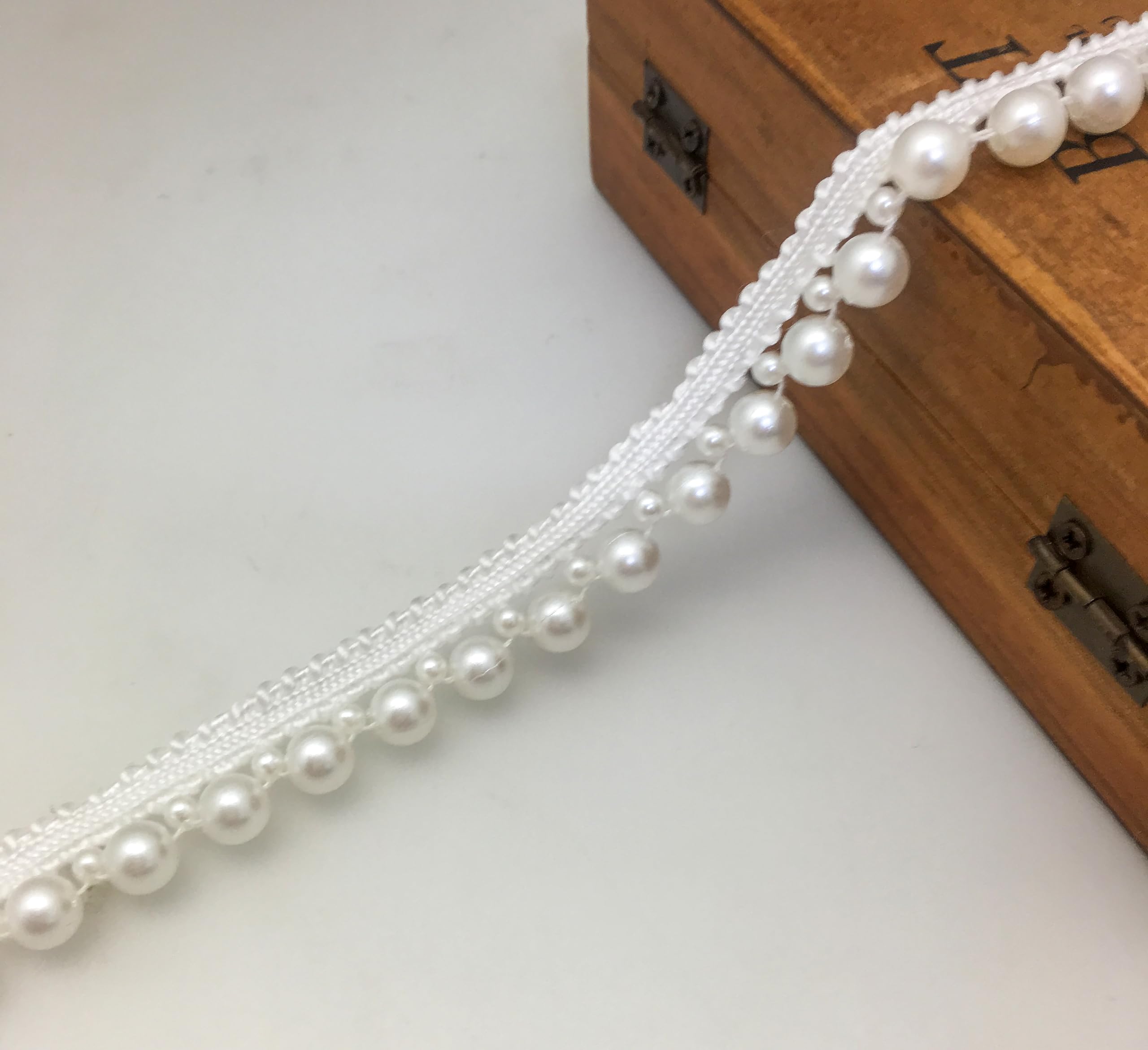 Amazon.com: FQTANJU 2 Yards Faux Pearls Lace Ribbon Pearl Fringe