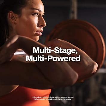 MuscleTech Platinum 8-Hour Protein Powder - 7 Premium Protein Sources with Whey & Casein Protein for Increased Lean Muscle, Strength & Improved Recovery - Vanilla Cake, 50 Servings