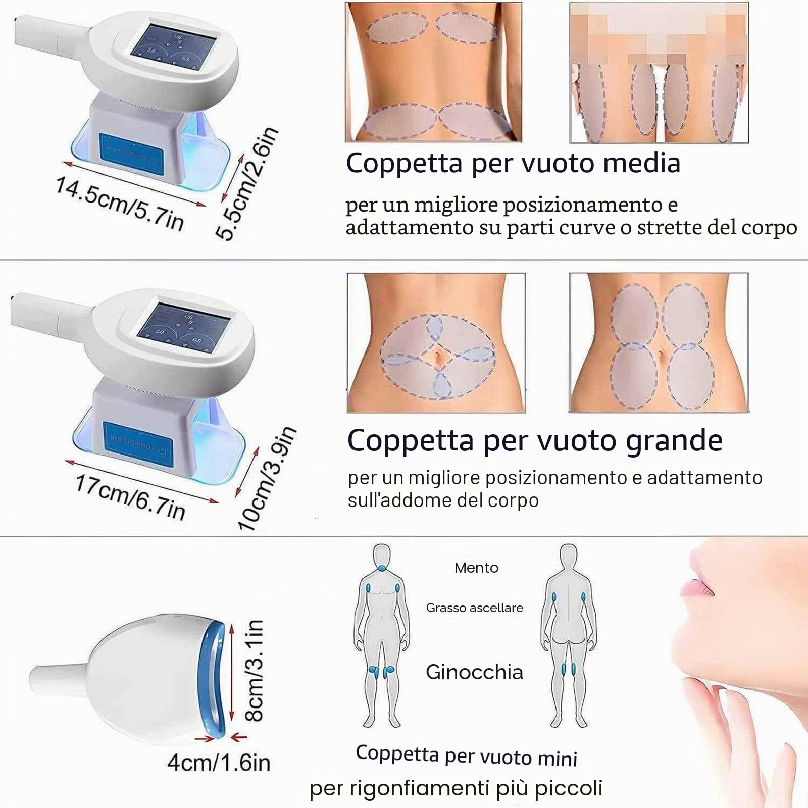 Macchina per Criolipolisi E Congelamento del Grasso, Macchina per Crioterapia a 360°, Macchina per La Rimozione del Grasso, Dispositivo per Criolipolisi per Modellamento del Corpo